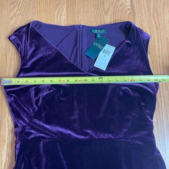 Ralph Lauren Women's Purple Velvet Evening Gown Dress Size 12 - Picture 5 of 10